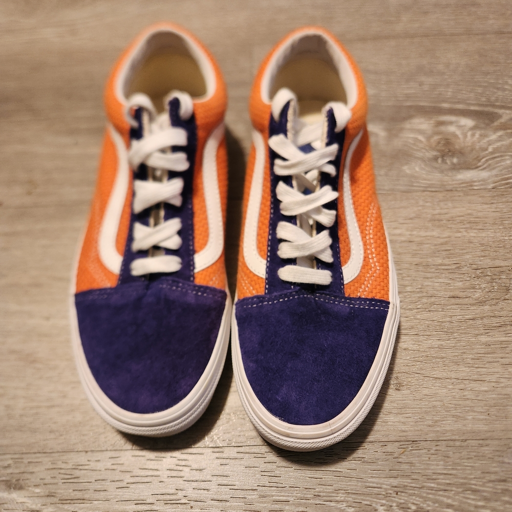 Vans Old Skool Orange & Blue Sneakers Women's Size 9.5 Streetwear Skate Shoes - Picture 9 of 16